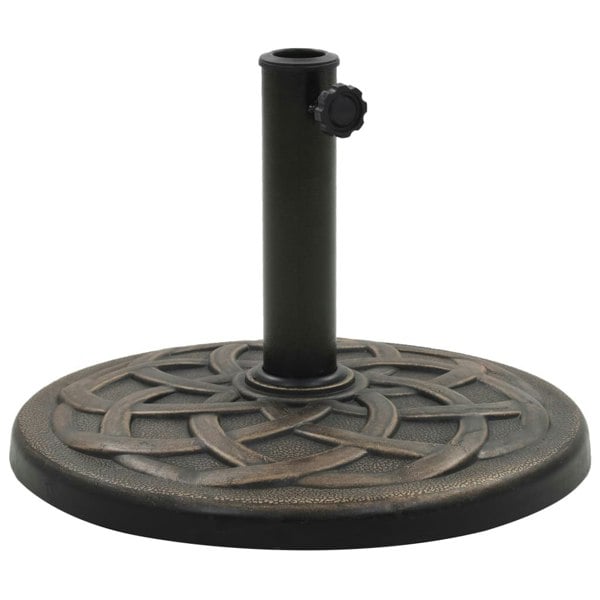 Berkfield Parasol Base Round Polyresin 11 kg Bronze