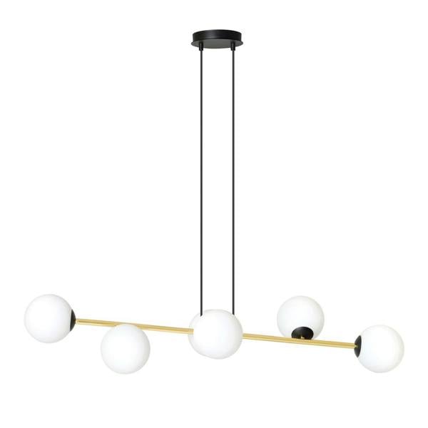 Emibig GRAVITY Pendant lamp 6 x E14  Black, gold with White Shade