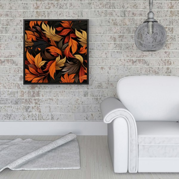 Warren Reed Autumn Leaves Design Framed Canvas