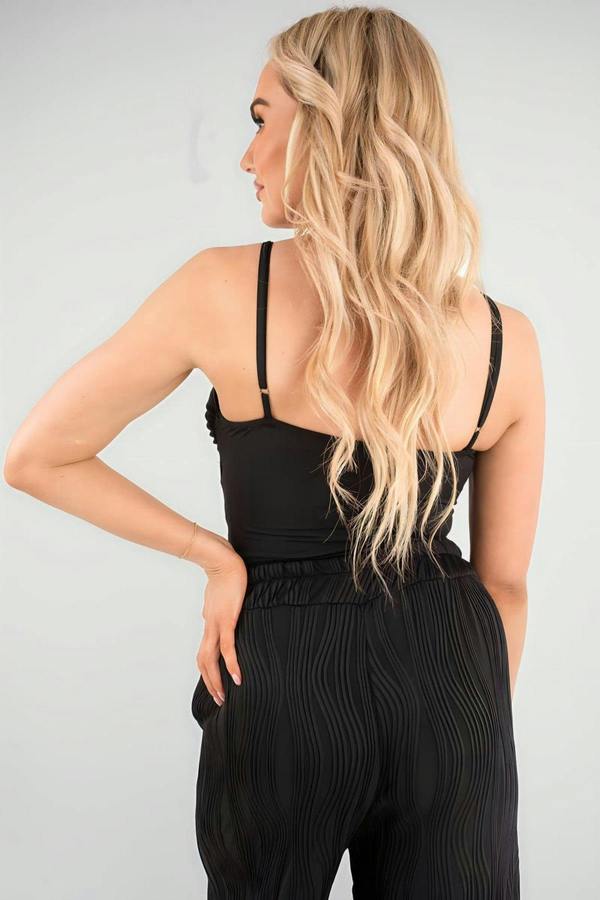 Madelyn Cut Out Sleeveless Bodysuit - Black