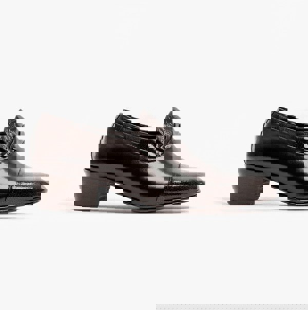 Club Cubano VALENCIA Mens Soft Leather Reptile Cuban Heel Shoes Dark Brown