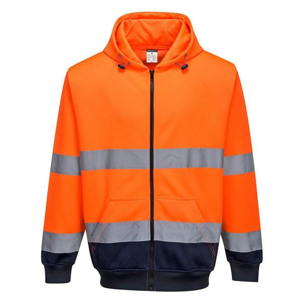 Hi-Vis Contrast Zipped Hoodie Portwest