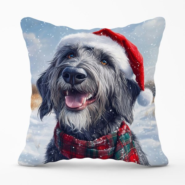 Warren Reed Christmas Irish Wolfhound Cushion