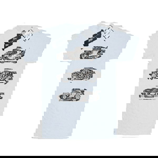Disney Mens Cars Text Racers T-Shirt - White