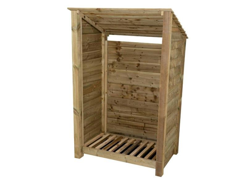 Arbor Garden Solutions Wooden Log Store (Roof Sloping Back) W-119cm, H-126cm Or 180cm, D-88cm