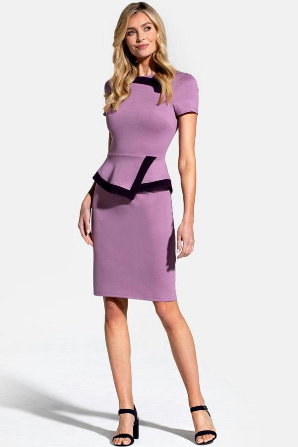HotSquash Peplum Dress with Contrast Trim