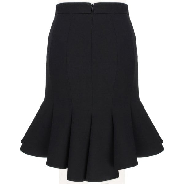 Alexander McQueen black pink peplum hem skirt 