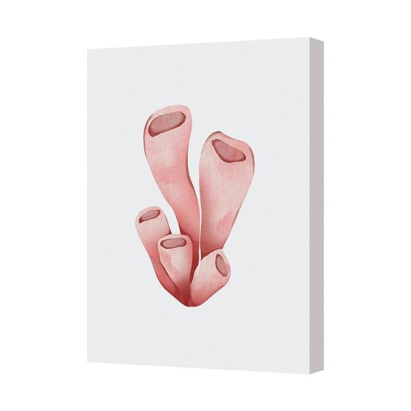 Benjamin Tate Design Pink Coral Abstract Canvas Wall Art Print for Modern Home Decor