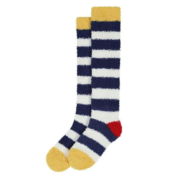 Lazy Jacks Childrens / Kids Fluffy Knee High Socks - Marine