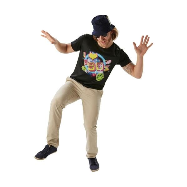 Bristol Novelty Mens I Love The 90´s T-Shirt - Black/Pink/Yellow - 