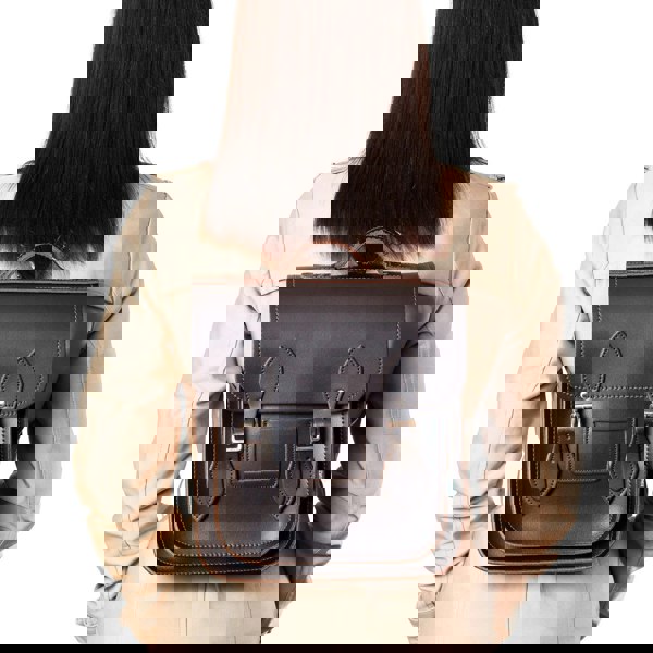 Dark Brown Leather City Backpack - Backpack - Zatchels