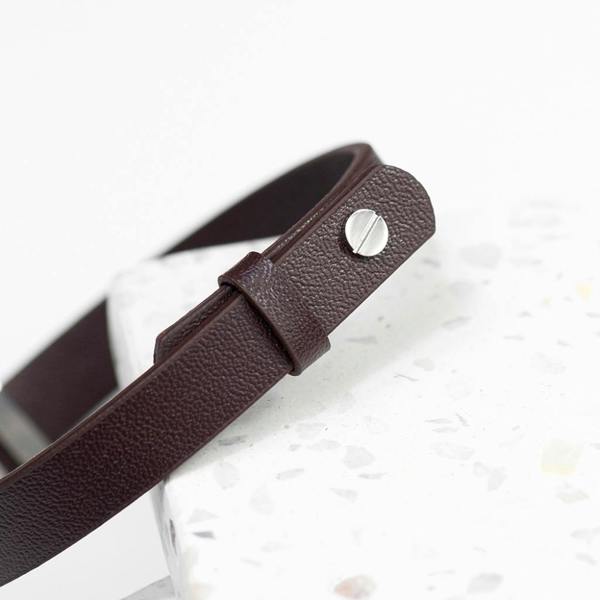 Personalised Men's Tag Leather Bracelet - alternative angle