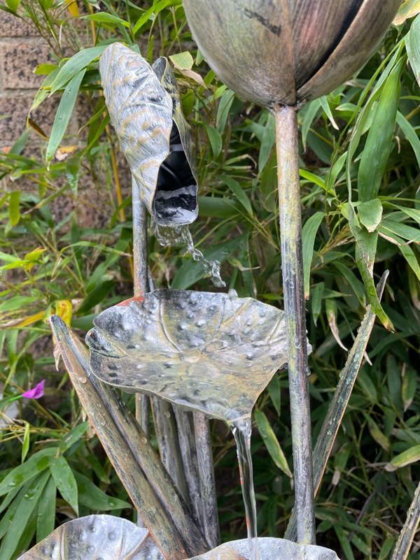 Tranquillity Water Features Zinc Flower Modern Metal Water Feature