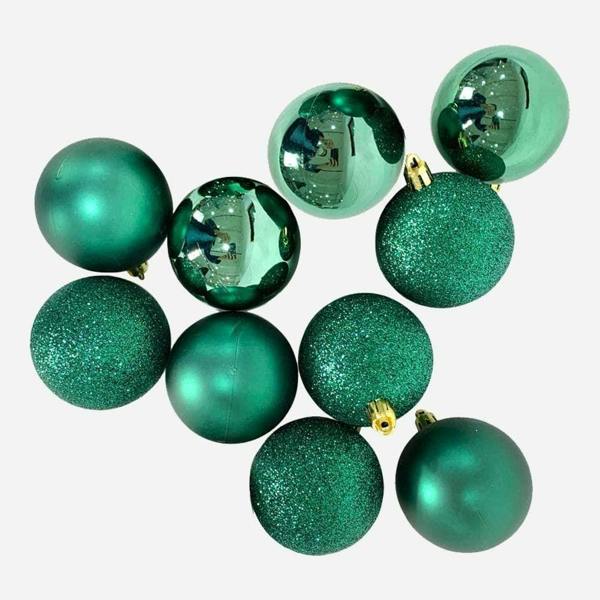 Shatterproof Emerald Green Christmas Baubles, 5cm Pack Sizes in 12 or 24 Pieces for Tree Decorations image 1
