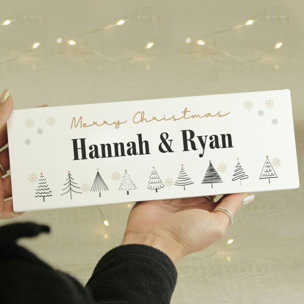 Personalised Memento Company Personalised Christmas Tree Wooden Mantel Decoration