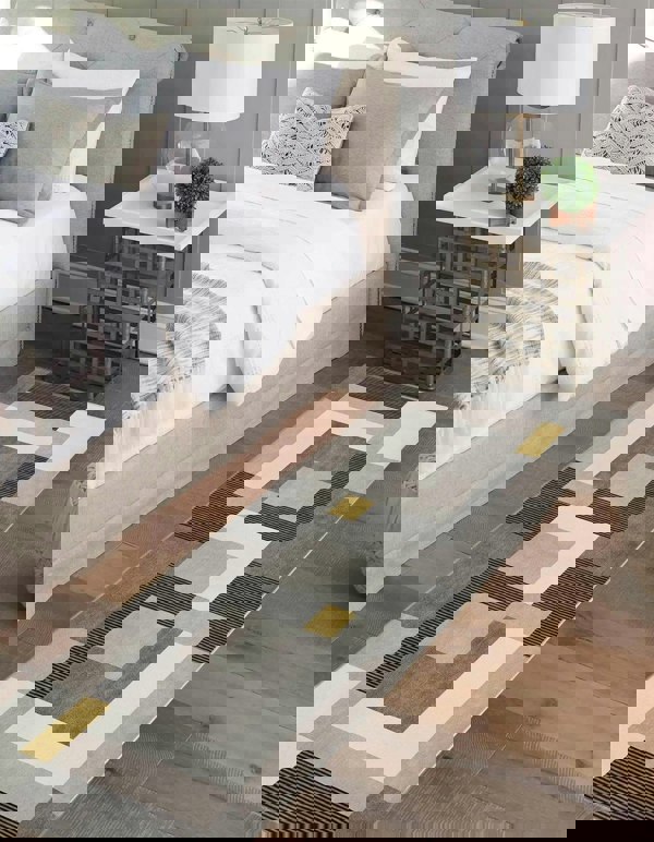 Tokyo Geo Blocks Ochre/Grey Rug – The Rugs