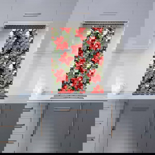 Warren Reed - Designer Poinsettia, Watercolor Style Kitchen Splashback