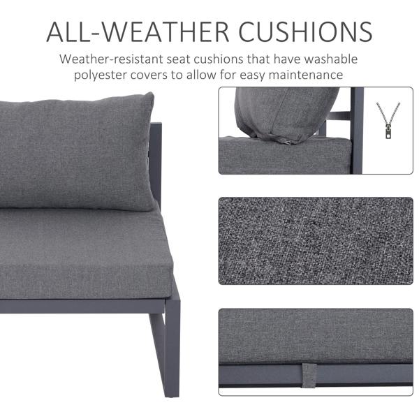 Wyld Haus Nimavi 6 Seater Outdoor Sofa Set with Coffee Table Chair and Stool
