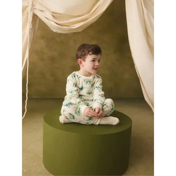 Cath Kidston Kids Dinosaur Fleece Long Pyjama Set - Cream