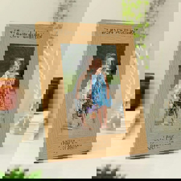 Personalised Memento Company Personalised Great Grandchildren 5x7 Oak Finish Photo Frame