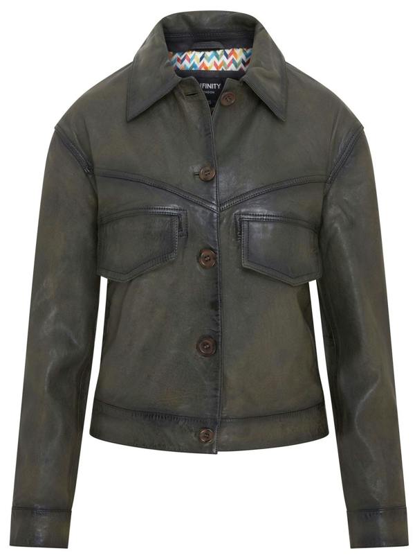 Infinity Leather Womens Retro Biker Leather Jacket - Kopervik