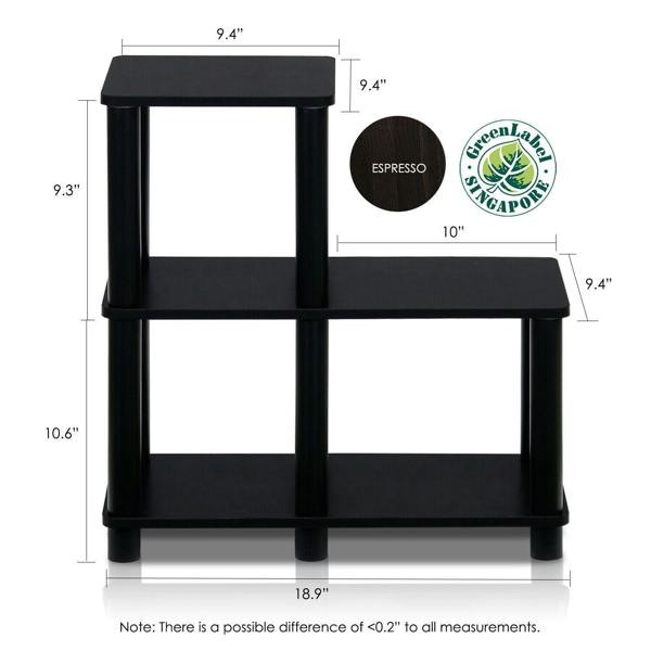 WALPLUS Versatile Turn-N-Tube Accent Decorative Shelf, Espresso/Black for Study Room