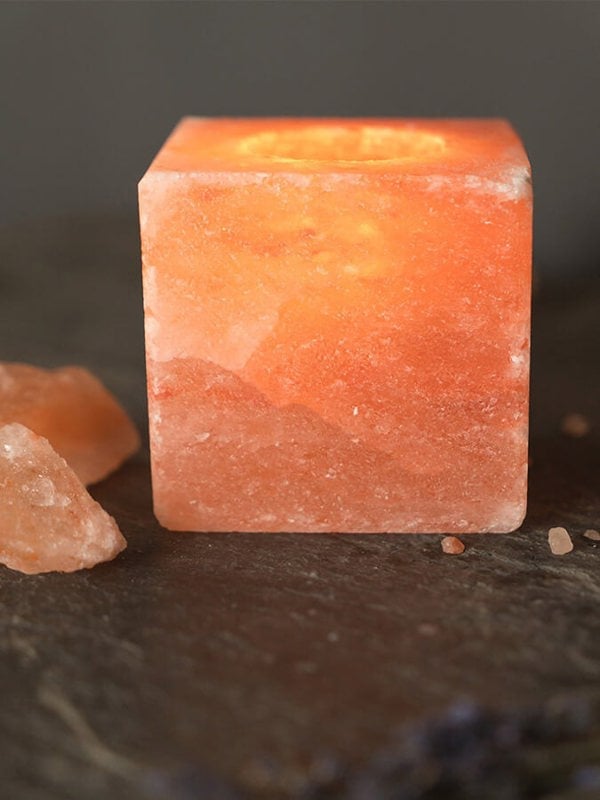 Yoga Studio Himalayan Salt Tealight Candle Holder - Square