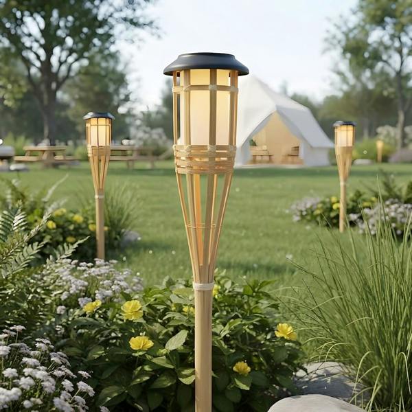 Milagro Bamboo Solar Lamp 1800K Ip44 Bamboo