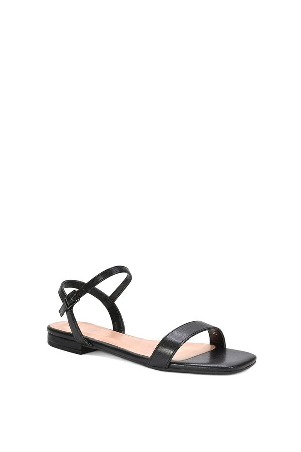 XY LONDON Open Toe Flat Strappy Sandals With Ankle Strap