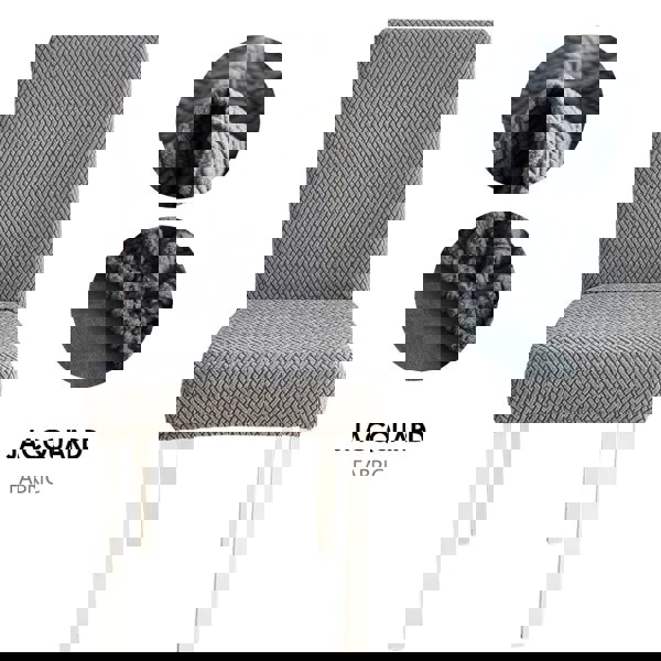 Anyseat Dark Grey Knitted Design Elastic Chair Cover for Dining Room