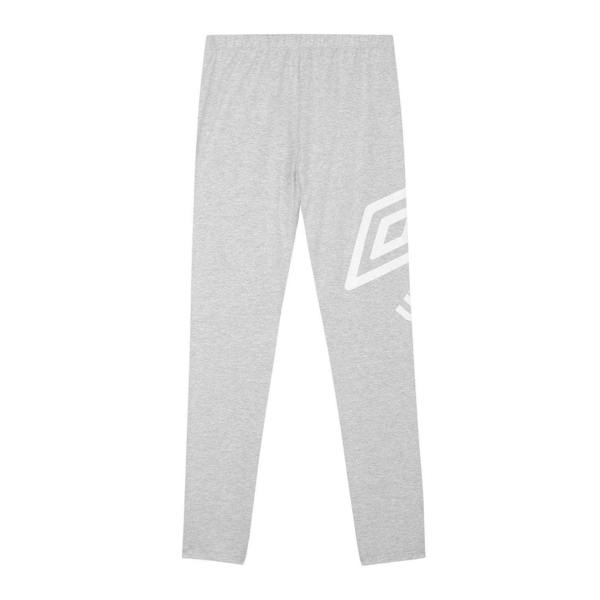 Umbro Womens/Ladies Logo Leggings - Grey Marl/White - 