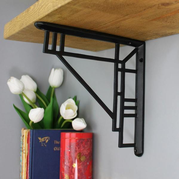 Oakcrafts Pair of Art Deco Renee Shelf Brackets - 222mm x 222mm