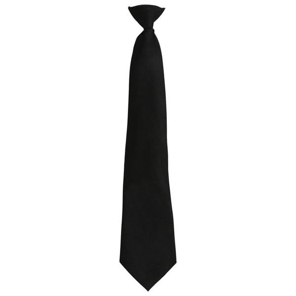 Premier Unisex Adult Colours Fashion Plain Clip-On Tie - Black