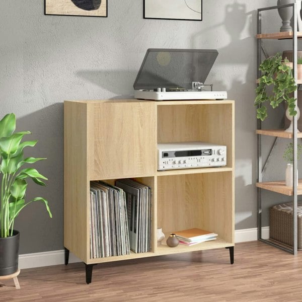 Berkfield Record Cabinet Sonoma Oak 84.5x38x89 cm Engineered Wood