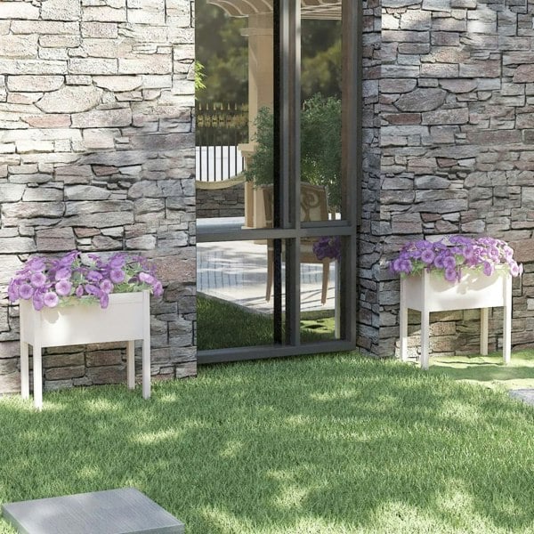 Berkfield Garden Planters 2 pcs White 70x31x70 cm Solid Pinewood