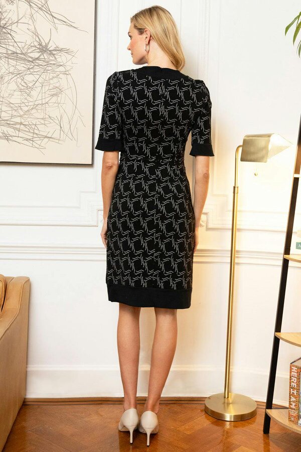 HotSquash Vintage Feel Ponte Dress with Cuffs