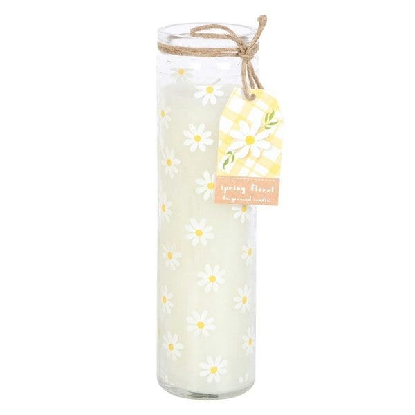 Something Different Daisy Tube Candle - White/Clear