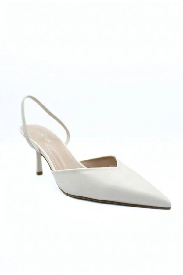 Ophelia Pointed Toe Slingback High Heels - Beige_wb