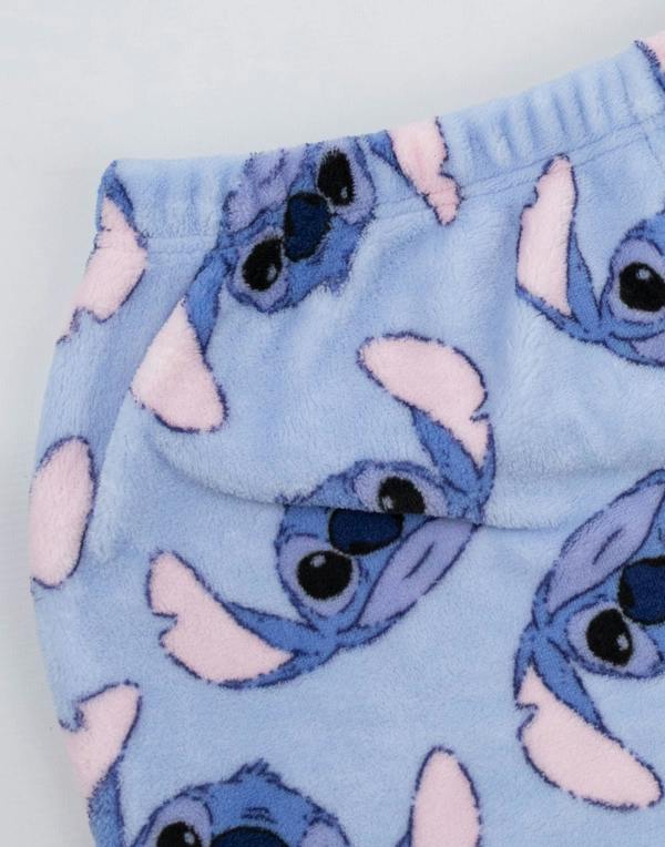 Disney Lilo & Stitch Womens Blue Character Long Sleeve Long Leg Pyjama Set