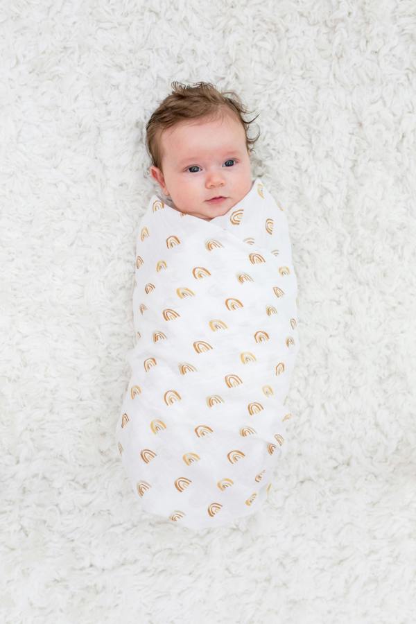 Lulujo - Cotton Swaddle - Rainbow & Suns 2 Pack