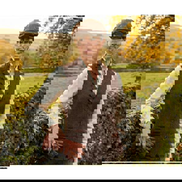 IMW-04 - Women's Brown Tweed Herringbone Blazer Waistcoat-TruClothing