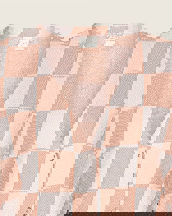 Eden Orange Bold Check Print Midi Dress- image 3