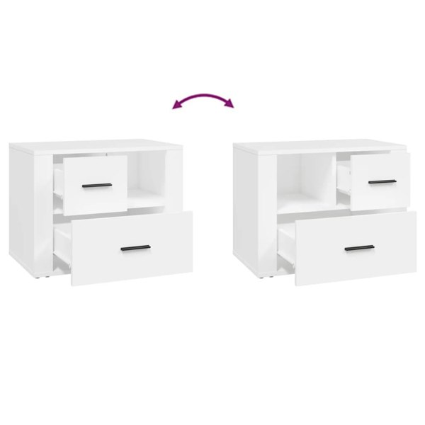Berkfield Bedside Cabinet White 60x36x45 cm Engineered Wood