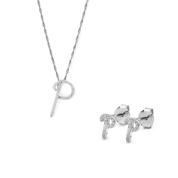 Say It With Luxe Initial Gift Set - Sterling Silver