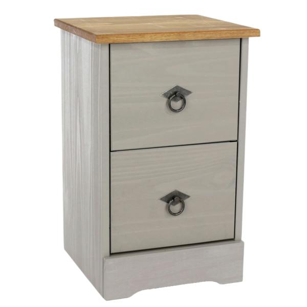 Core Products Corona Grey Modern 2-Drawer Bedside Cabinet