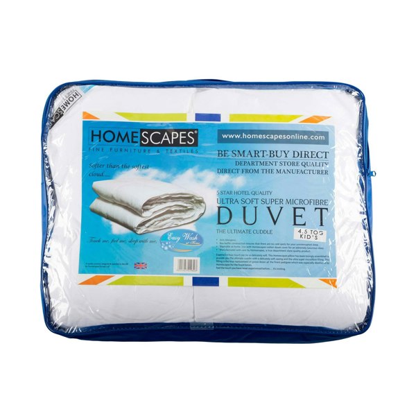 HOMESCAPES 4.5 Tog Children's Duvet Luxury Super Microfibre for Summer Hypoallergenic, 120 x 150 cm