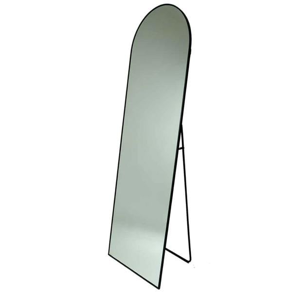 Gr8 Home 160x50cm Arched Full Length Mirror Black Aluminium Frame Floor Standing