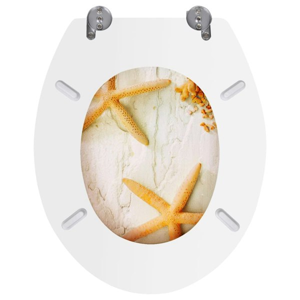 Berkfield WC Toilet Seat MDF Lid Starfish