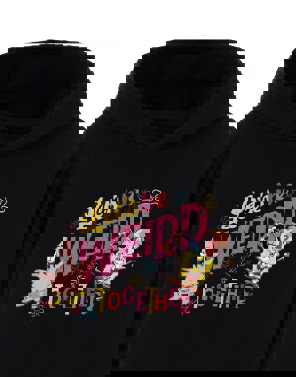 SpongeBob SquarePants Girls Black Let's Be Weird Together Hoodie