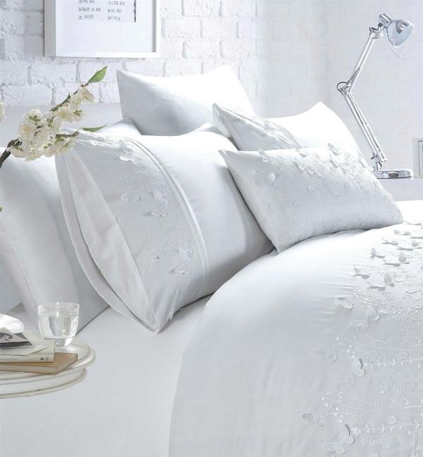 Papillon White Duvet Cover Set